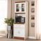 Baxton Studio Laurana Modern White and Cherry Finished Kitchen Cabinet and Hutch 147-8317 - alternate 3